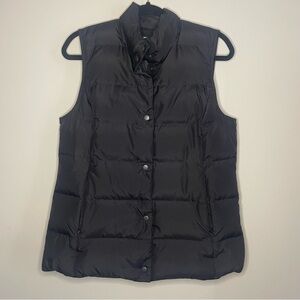 j jill Down Black Snap Down Vest Waist Length Size Small